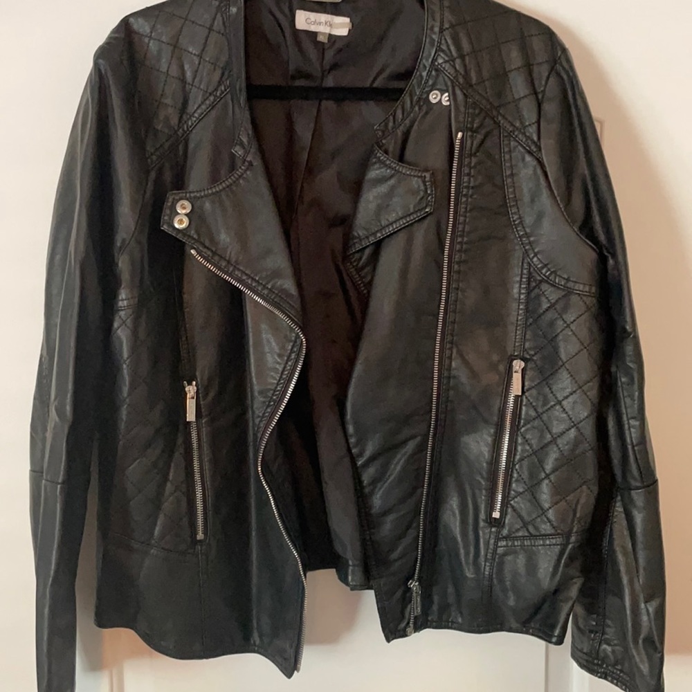 Black faux leather jacket - Calvin Klein